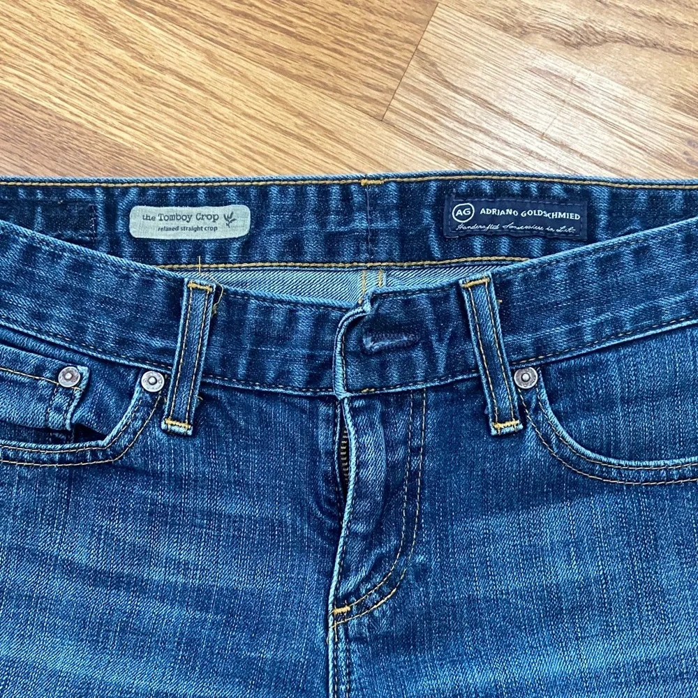 AG Adriano Goldschmied Dark Wash the Tomboy Crop Denim - Picture 3 of 7